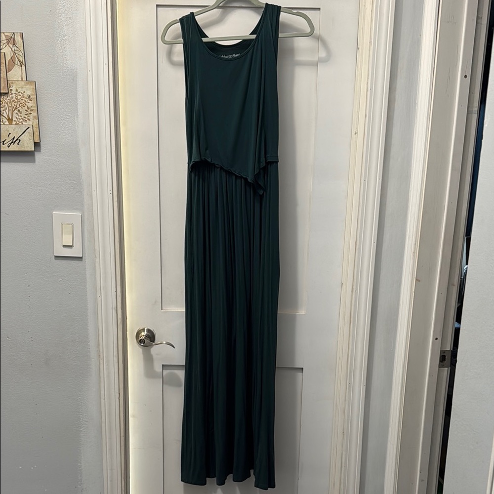 Latched Mama Maxi Dress in Elegant Dark Green